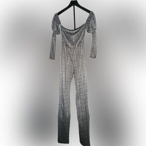 Fashion Nova Black and White Checkered Jumpsuit